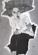 Egon Schiele Mischievous woman oil painting artist